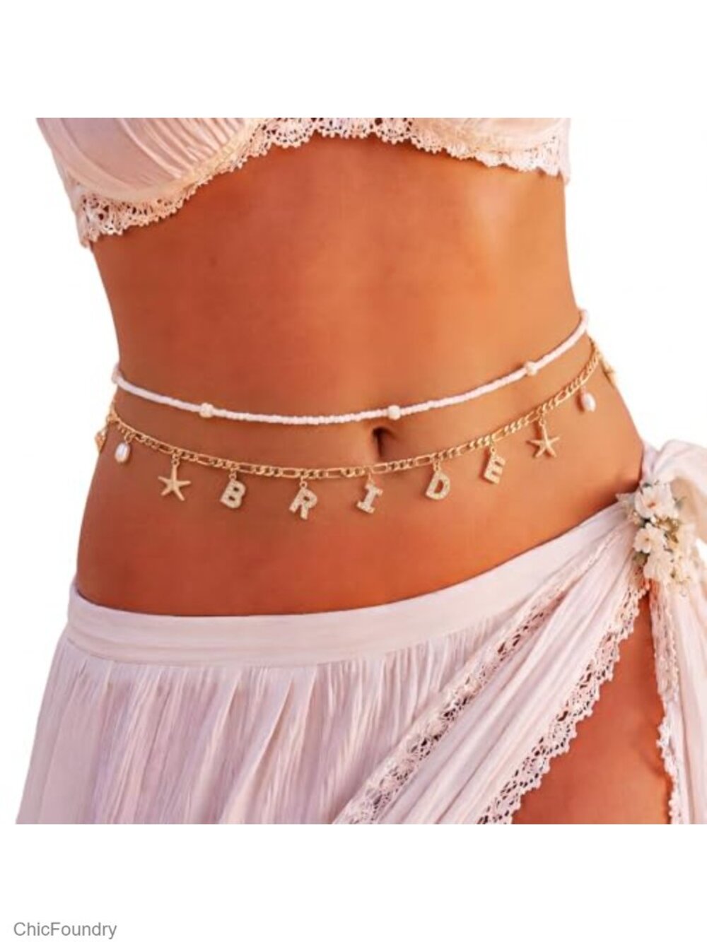 Bride Belly Chain Body Jewelry Adjustable Waist Chain Bachelorette Gift Boho
